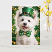 West Highland White Terrier St. Patrick's Day Kaar Kaart (Gele Bloem)