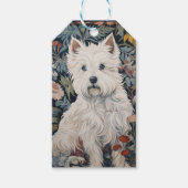 West Highland White Terrier Tapestry stijl Cadeaulabel (Voorkant)