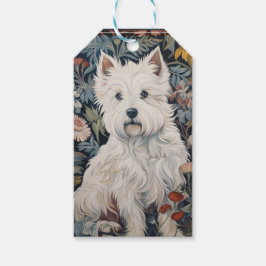 West Highland White Terrier Tapestry stijl Cadeaulabel
