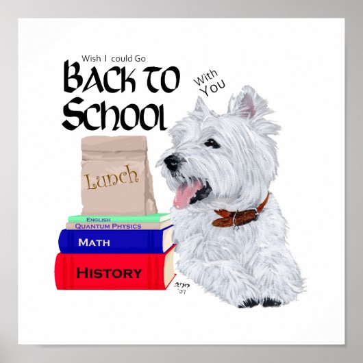 West Highland White Terrier Terug naar school Poster (Voorkant)