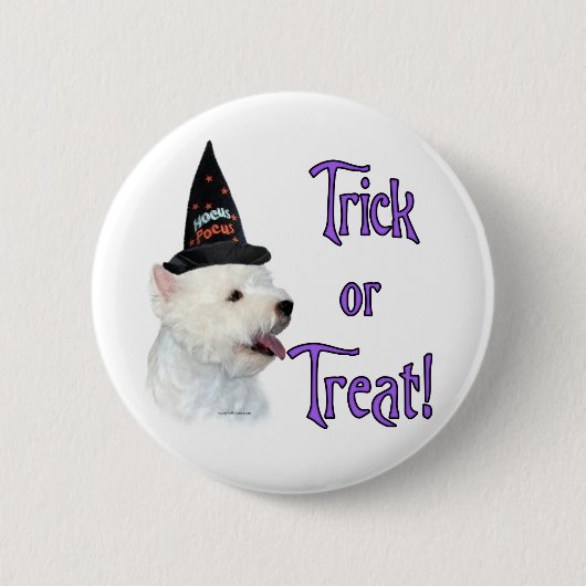 West Highland White Terrier truc Ronde Button 5,7 Cm (Voorkant)