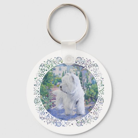 West Highland White Terrier Tuin Sleutelhanger (Voorkant)