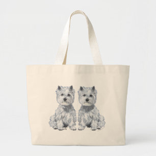 West Highland White Terrier Tweelingen! Grote Tote Bag