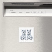 West Highland White Terrier Tweelingen Magneet (Insitu (Vaatwasser))