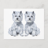 West Highland White Terrier Twins. Briefkaart (Voorkant)
