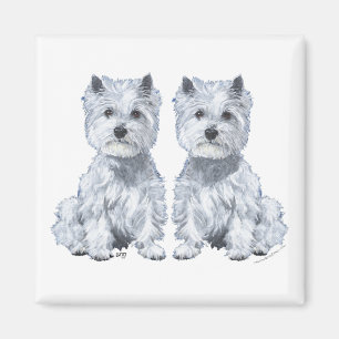 West Highland White Terrier Twins Magneet