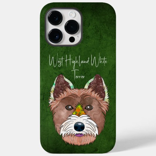 West Highland White Terrier Ugly Face Case-Mate iPhone Case (Achterkant)
