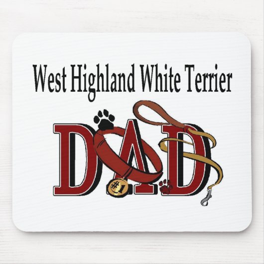 West Highland White Terrier Vader Cadeaus Muismat (Voorkant)