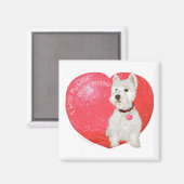 West Highland White Terrier Valentijn Magneet (Voorkant / Achterkant)