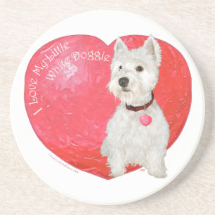 West Highland White Terrier Valentijns coaster Zandsteen Onderzetter