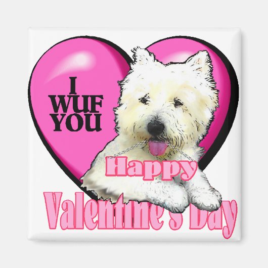 West Highland White Terrier Valentijns Magneet (Voorkant)
