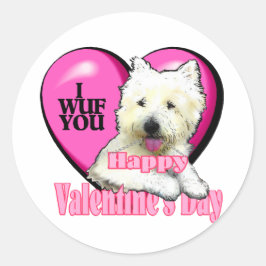 West Highland White Terrier Valentijns Ronde Sticker