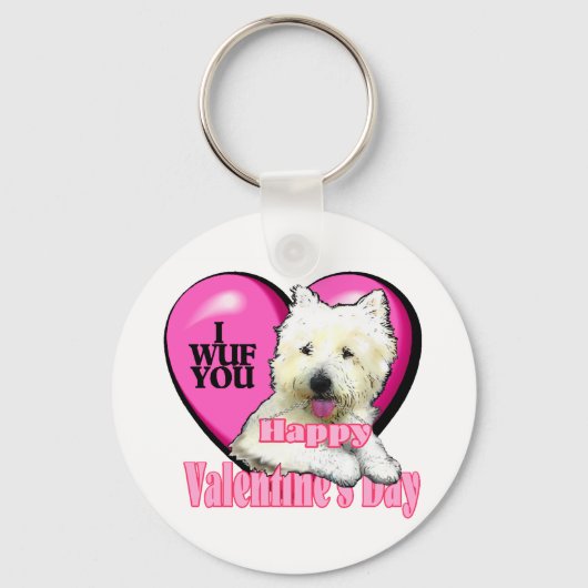 West Highland White Terrier Valentijns Sleutelhanger (Voorkant)