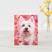 West Highland White Terrier Valentijnsdag Kaart (Gele Bloem)
