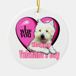 West Highland White Terrier Valentijnsdag Keramisch Ornament