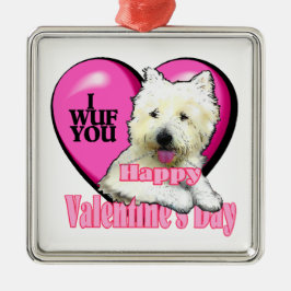 West Highland White Terrier Valentijnsdag Metalen Ornament