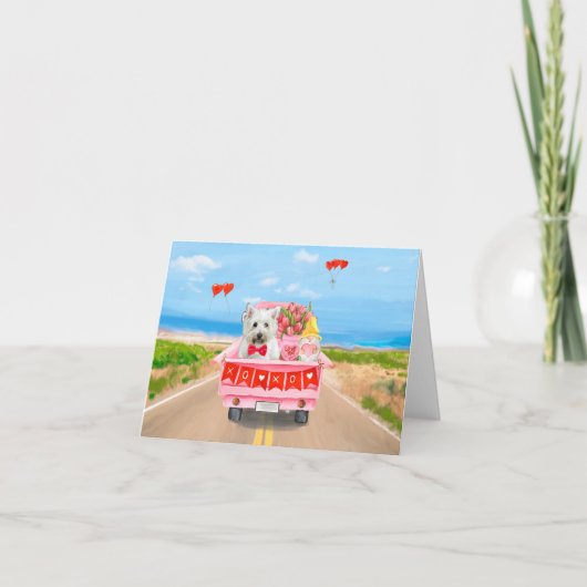 West Highland White Terrier Valentijnsdag Truck Kaart (Voorkant)