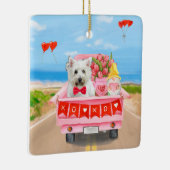West Highland White Terrier Valentijnsdag Truck Keramisch Ornament (Rechts)