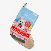 West Highland White Terrier Valentijnsdag Truck Kleine Kerstsok (Voorkant (Hangend))