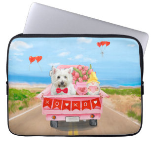 West Highland White Terrier Valentijnsdag Truck Laptop Sleeve