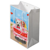 West Highland White Terrier Valentijnsdag Truck Medium Cadeauzakje (Voorkant Gekanteld)