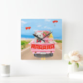 West Highland White Terrier Valentijnsdag Truck Vierkante Klok (Huis)