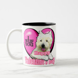 West Highland White Terrier Valentijnsdag Tweekleurige Koffiemok