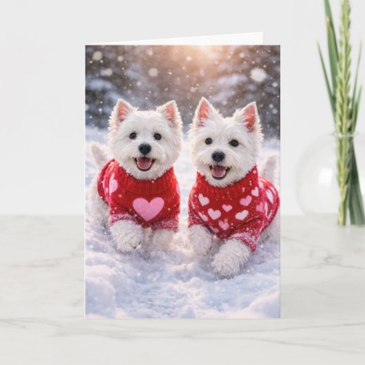West Highland White Terrier Valentine’s Day Card Kaart (Voorkant)