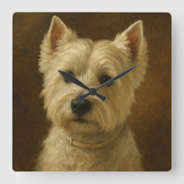 West Highland White Terrier Vierkante Klok