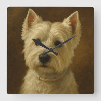 West Highland White Terrier Vierkante Klok