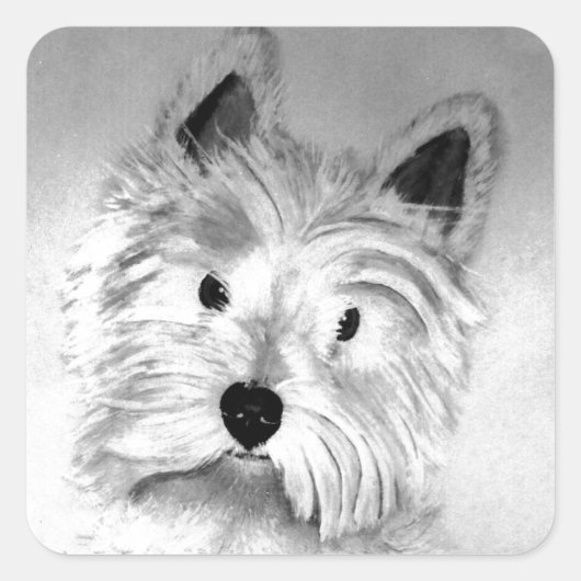 West Highland White Terrier Vierkante Sticker (Voorkant)