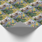 West Highland White Terriër Voorjaarsbloemen Cadeaupapier (Hoek)