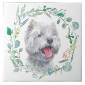 West Highland White Terrier Waterverf Wreator Tegeltje (Voorkant)