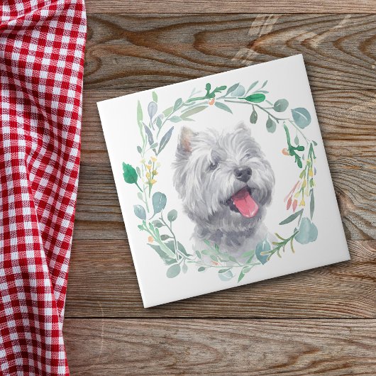 West Highland White Terrier Waterverf Wreator Tegeltje