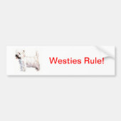West Highland White Terrier Westie Bumpersticker (Voorkant)