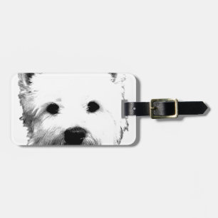 West Highland White Terrier Westie Dog Afbeelding Bagagelabel