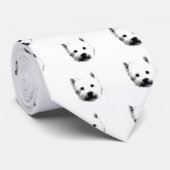 West Highland White Terrier Westie Dog Afbeelding Stropdas (Opgerold)