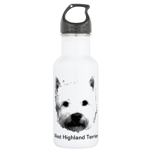 West Highland White Terrier Westie Dog Afbeelding Waterfles (Voorkant)