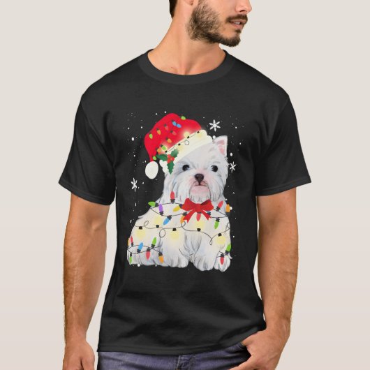 West Highland White Terrier Westie Dog Kerstmis G T-shirt (Voorkant)