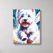 West Highland White Terrier "Westie" Dog Portrait Canvas Afdruk (Voorkant)