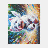 West Highland White Terrier "Westie" Dog Portrait Fleece Deken (Voorkant)