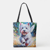 West Highland White Terrier "Westie" Dog Portrait Tote Bag (Achterkant)