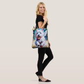 West Highland White Terrier "Westie" Dog Portrait Tote Bag (Op model)
