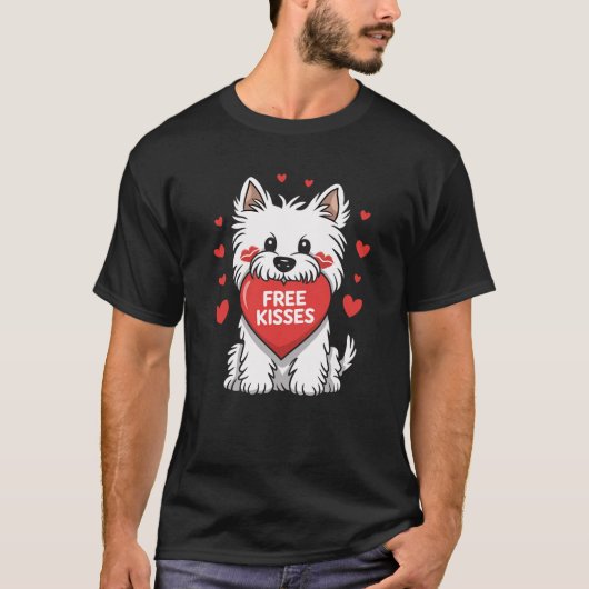 West Highland White Terrier Westie Dog Valentijnse T-shirt (Voorkant)
