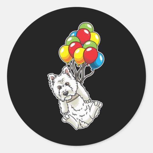 West Highland White Terrier Westie Gifts Ronde Sticker (Voorkant)