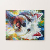 West Highland White Terrier (Westie) Hond Acryl Legpuzzel (Horizontaal)