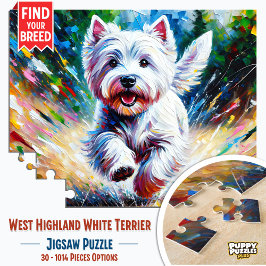 West Highland White Terrier "Westie" Hond Portret Legpuzzel