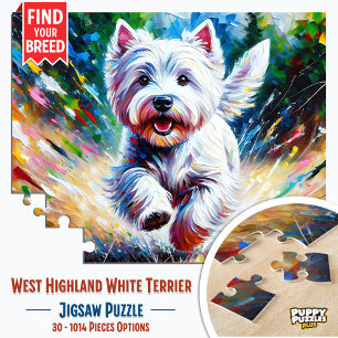 West Highland White Terrier "Westie" Hond Portret Legpuzzel
