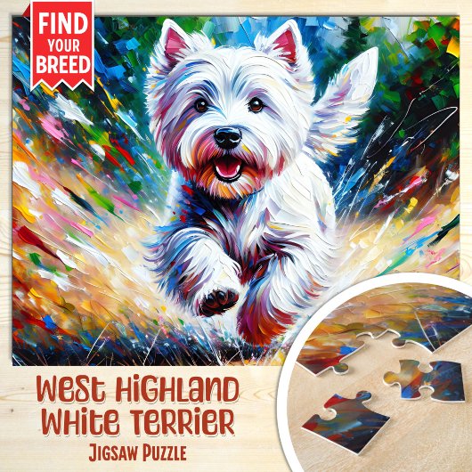 West Highland White Terrier "Westie" Hond Portret Legpuzzel