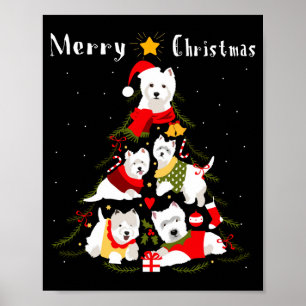 West Highland White Terrier Westie Kerstboom Poster